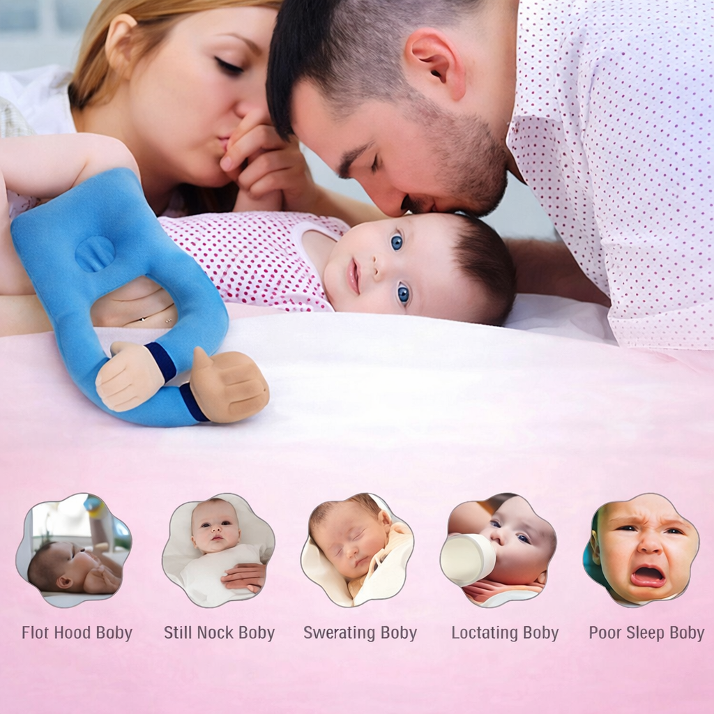 Baby Hugging Pillow Blue Cotton