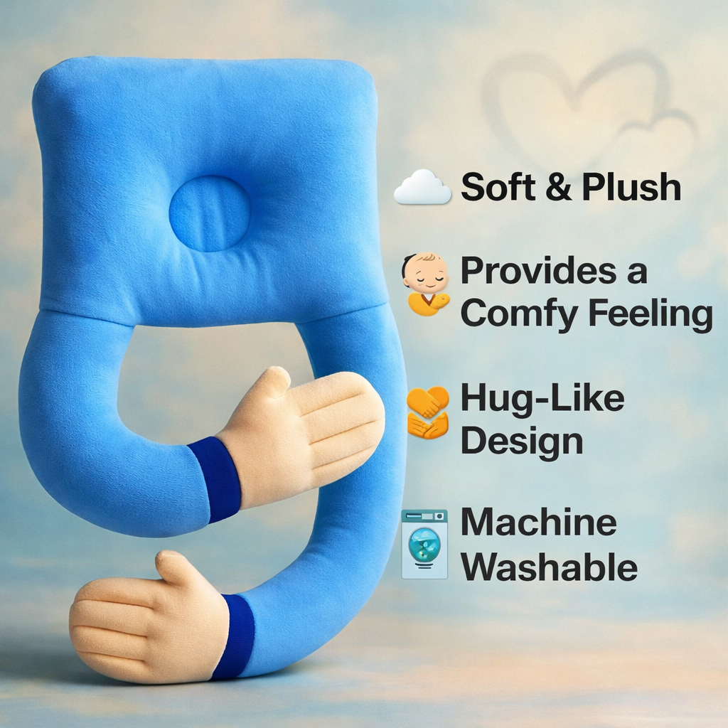 Baby Hugging Pillow Blue Cotton