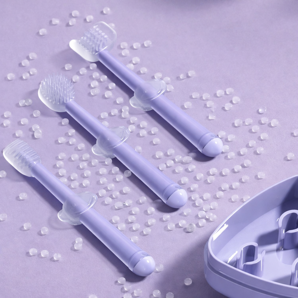 3 Pcs Silicone Baby Toothbrush Set