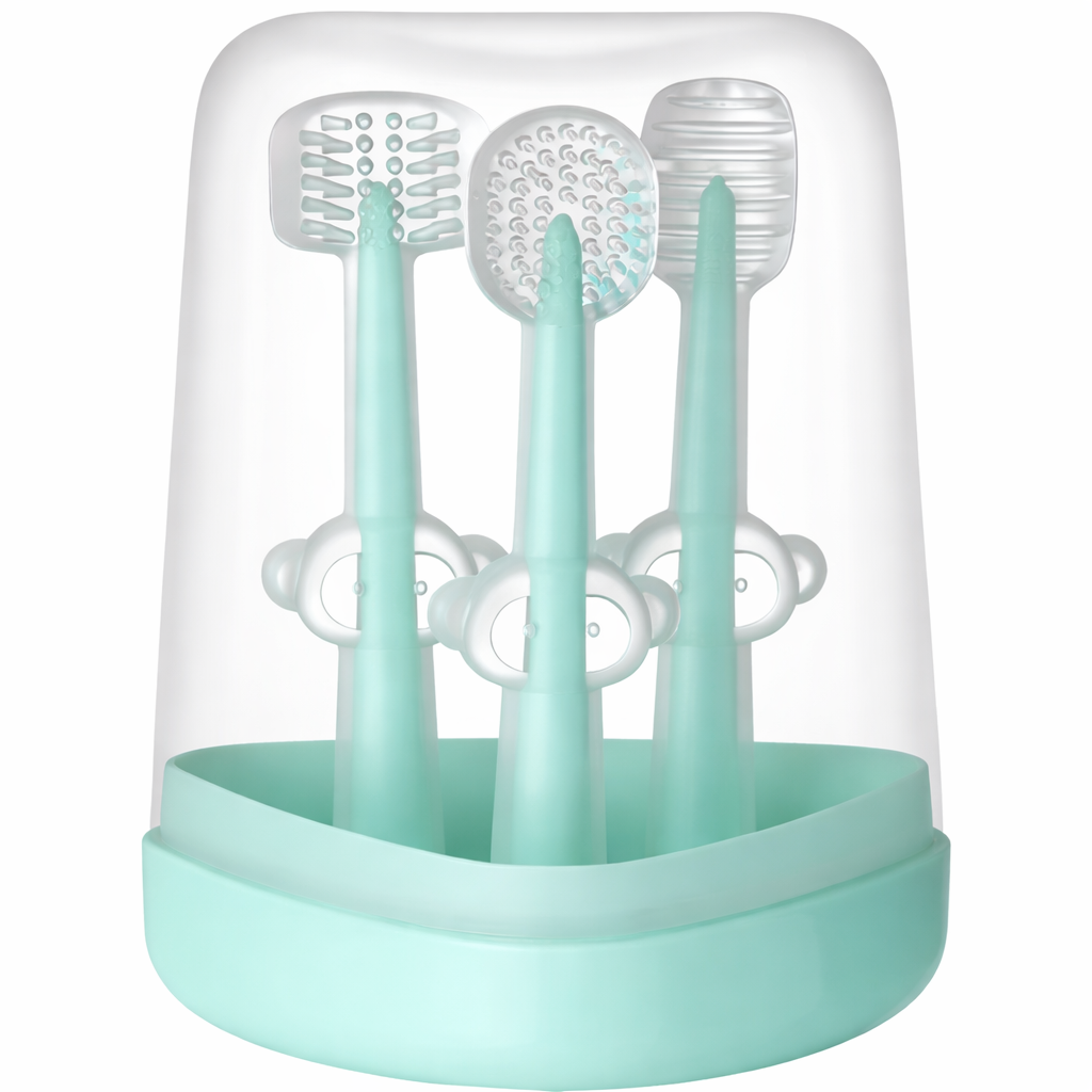 3 Pcs Silicone Baby Toothbrush Set
